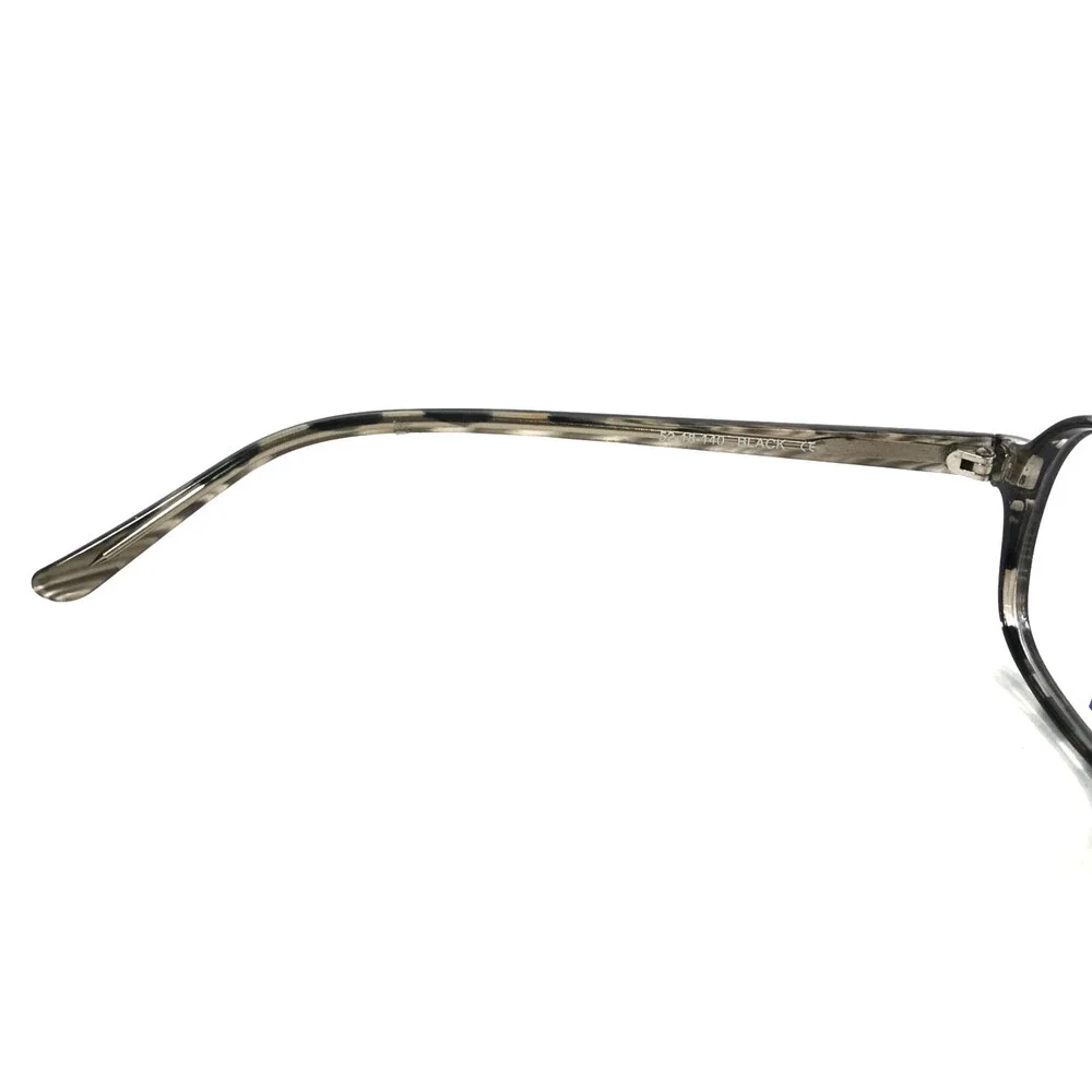 4U Eyeglasses Frames U-36 BLACK Smoky Gray Rectangle Full Rim 52-18-140